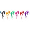 JVC Gumy earbuds in blue, black, yellow, green, red, pink, purple and white